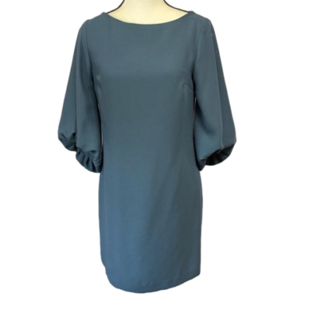 2/$30 Banana Republic Dusty Blue Sheath Dress 3/4/Balloon Sleeves Size 2 #1879